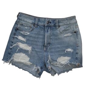 American Eagle Light Blue Jean shorts distressed denim size 2